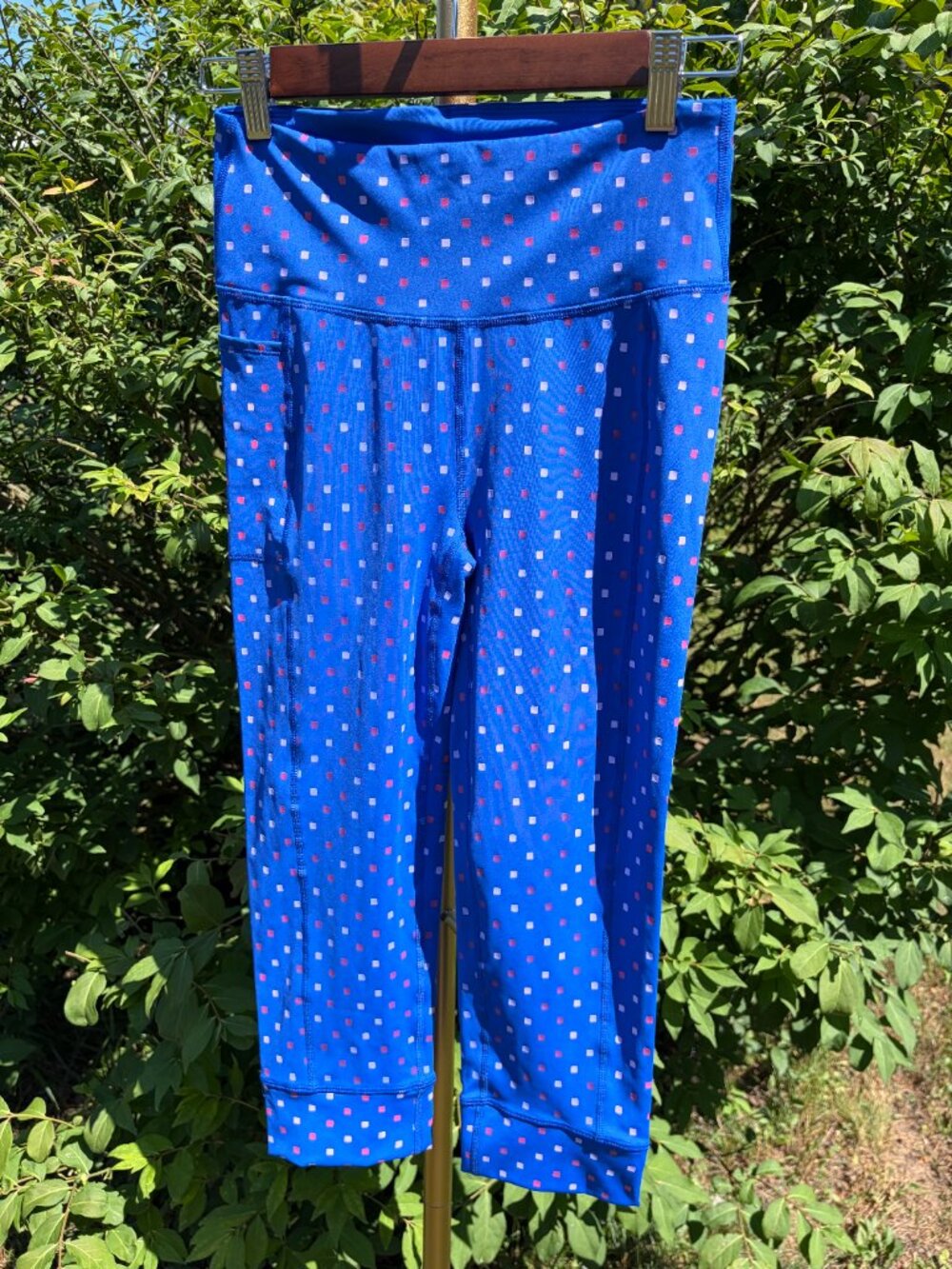 Lily Pulitzerz Luxletic Weekender Highrise Leggings Royal Blue Polka Dots small